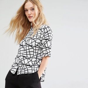 YAS geometric print top